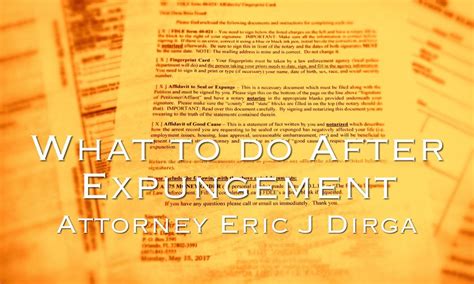 After Your Record Is Expunged, What's Next? | Eric J Dirga PA