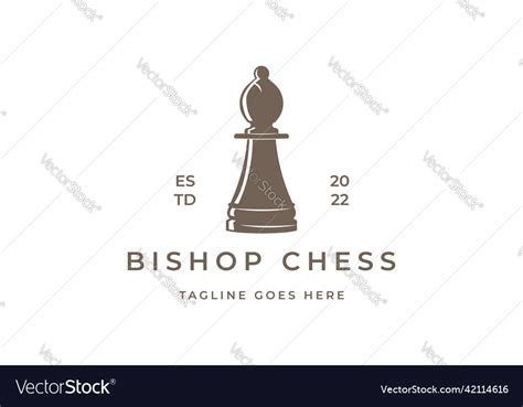 Vintage retro bishop chess game sport logo design Vector Image