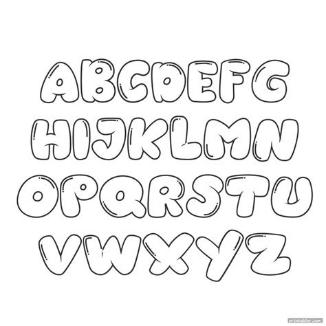cute block letter font alphabet template - printabler.com | Lettering styles alphabet, Lettering ...