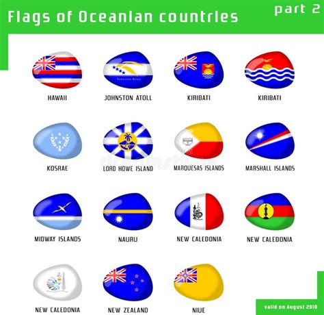 Flags of Oceania stock vector. Illustration of country - 16411674