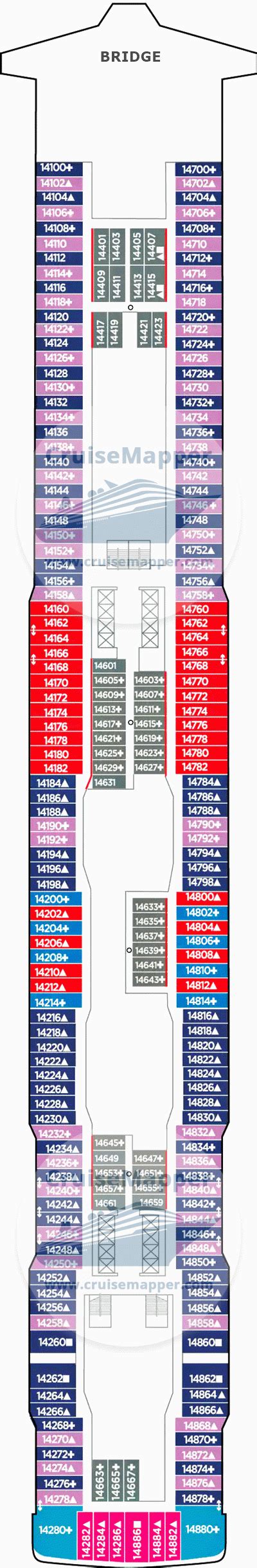 Norwegian Encore deck 14 plan | CruiseMapper