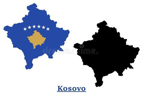 Kosovo National Flag Map Design, Kosovo Country Flag Inside the Map ...