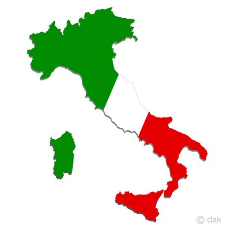 Italy Flag Map Clip Art Free PNG Image｜Illustoon