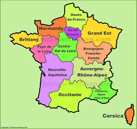 France Regions Map | New Regions Of France dedans Nouvelle Region France - GreatestColoringBook.com