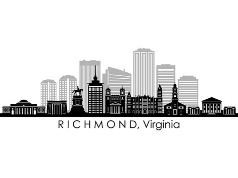 RICHMOND Virginia USA SKYLINE City Outline Silhouette Vector - Etsy Canada