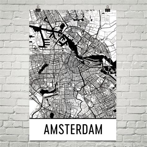 Amsterdam Street Map Poster - Wall Print by Modern Map Art