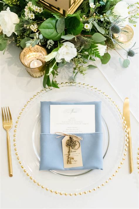 Romantic Dusty Blue and Gold Wedding | Tampa Garden Club