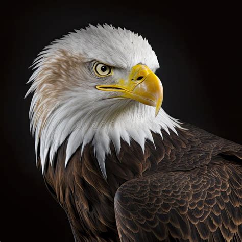 American Bald Eagle Close Up Head Detail Portrait, Cropped, Side View ...