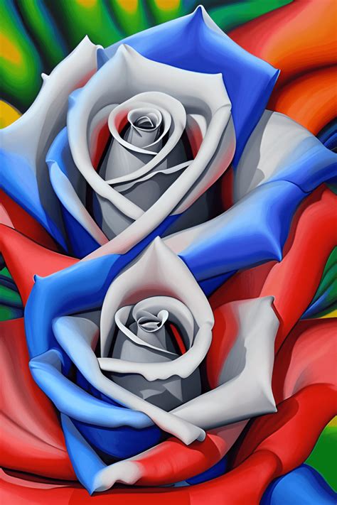 Puerto Rico Flag Rose 4k · Creative Fabrica