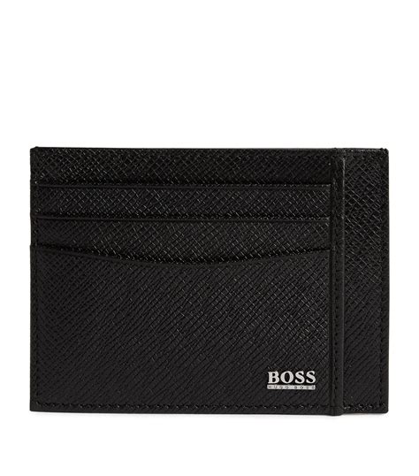BOSS Grained Leather Card Holder | Harrods US