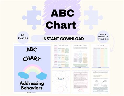 ABC Chart Behavior Analysis Autism Spectrum Disorder ASD - Etsy