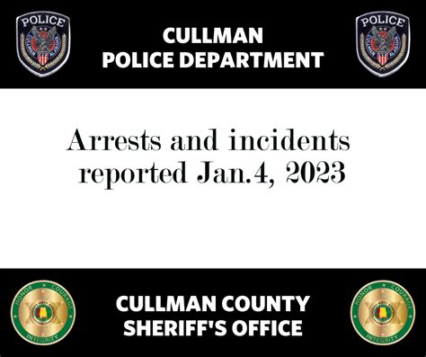 Arrests and incidents reported Jan. 4, 2023 - The Cullman Tribune