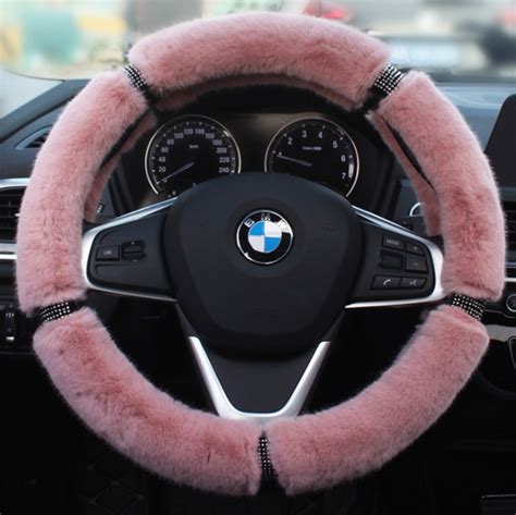 Pink Fluffy fur Sherpa Steering wheel cover for Winter – Carsoda