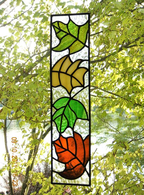 Fall leaves Stained Glass by Ceil Jane | Stained glass crafts, Stained glass projects, Stained ...