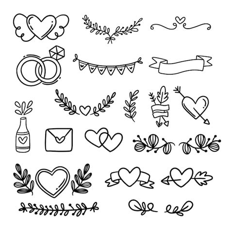 Free Vector | Hand drawn wedding ornaments collection