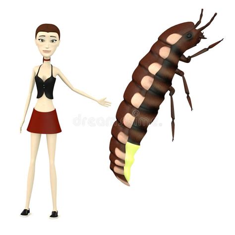 Cartoon Girl with Glow Worm Stock Illustration - Illustration of ...