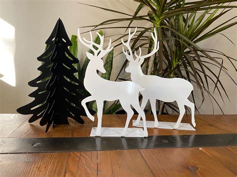 Metal Reindeer Decor Standing Reindeer Deer Metal Art - Etsy