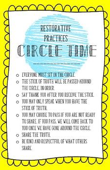 Restorative Practices- Circle Time Rules for Older Kids | TPT