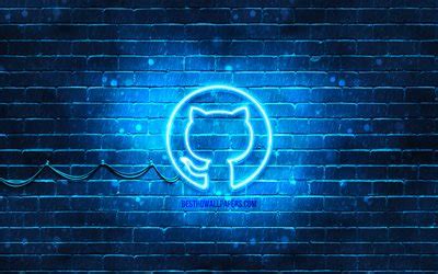 Download wallpapers Github blue logo, 4k, blue brickwall, Github logo ...