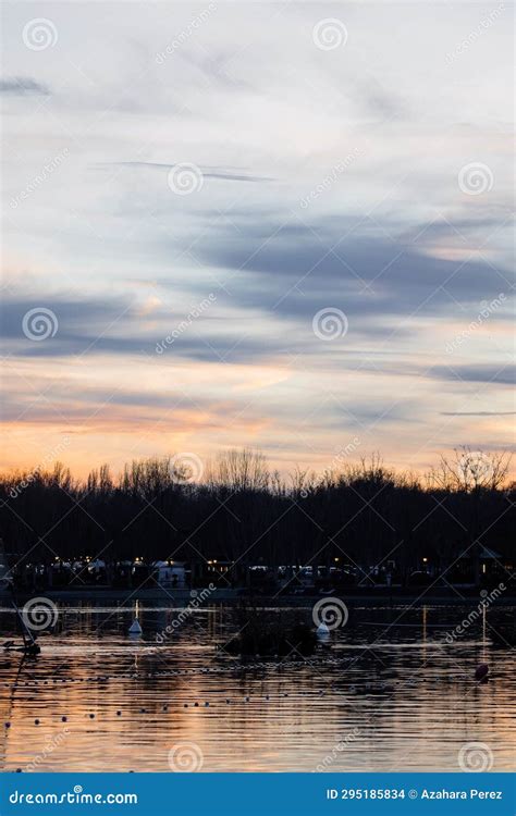 Skyline of Lake Casa De Campo at Sunset in Madrid, Spain. 12th March 2023 Stock Photo - Image of ...