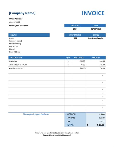 40 Free Invoice Templates In Microsoft Excel And DOCX Formats