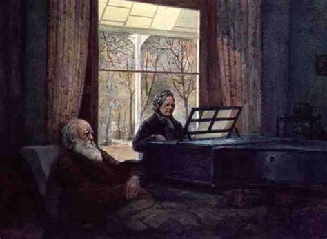 Charles Darwin and his wife at the Piano - Anonymous