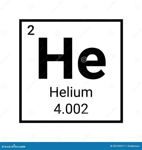 Helium Periodic Table Element Chemistry Symbol. Vector Helium Atom Gas ...