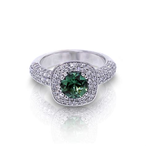 Green Tourmaline Diamond Ring - Jewelry Designs