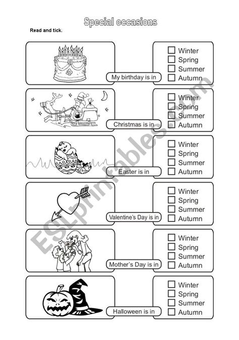 Special occasions - ESL worksheet by daniorsini