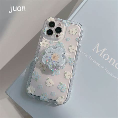 Transparent Glitter Flower Case iPhone Case for iPhone 14/ 14pro/ 14pro ...