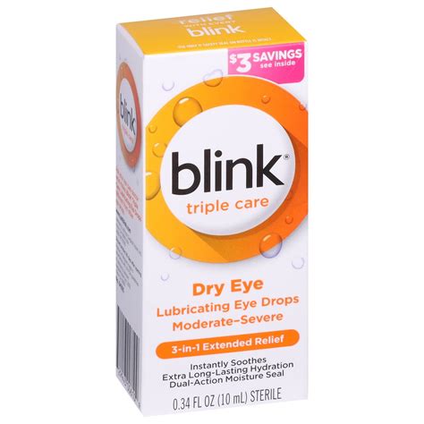 Blink Eye Drops for Dry Eyes, Triple Care Lubricant Eye Drops ...