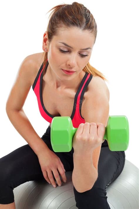 Female doing bicep curls stock photo. Image of beautiful - 26181312