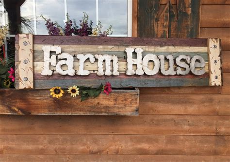 FARM HOUSE Farmhouse Decor Wall Sign Rustic Reclaimed Shutter Distressed Industrial Blue Green ...