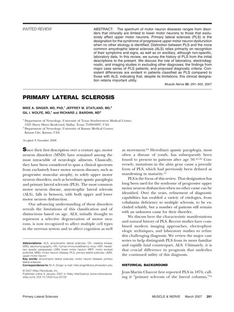 (PDF) Primary lateral sclerosis