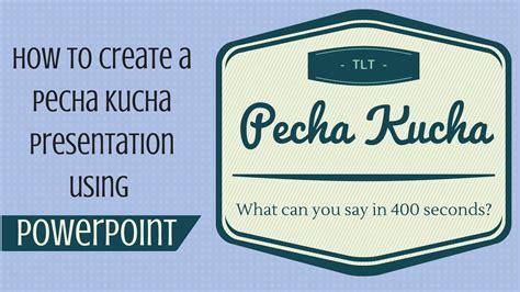 Pecha Kucha is a simple presentation format devised by Astrid Klein and ...