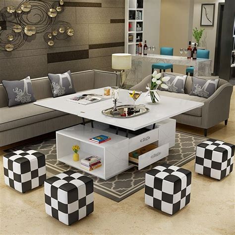 electric multifunction foldable Coffee Table Living Room liftable and ...