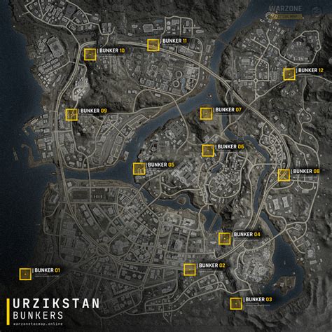 Urzikstan. Locations of all 12 bunkers by warzonetacmap : r/MWZombies