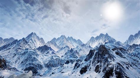 Premium Photo | Himalayan mountain landscape shot covered in snow