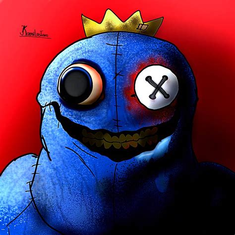 Blue from Rainbow friends but is more creepy by Kamilus626 on DeviantArt