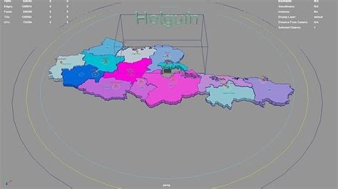 Holguin Cuba map region geography political geographic 3D model rigged | CGTrader