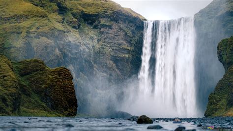 Waterfall iceland 4K wallpaper download