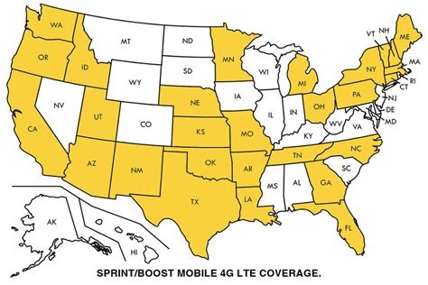 Sprint:Boost Mobile 4G LTE Coverage Map by ChrisSalinas35 on DeviantArt