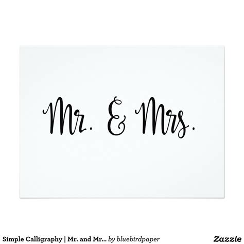 Simple Calligraphy | Mr. and Mrs. wedding sign | Zazzle | Wedding signs, Calligraphy cards ...