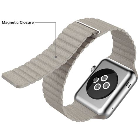 Magnetic Leather Band for Apple Watch 46mm / Ultra 49mm (Grey)