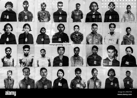 Portraits of prisoners taken after they were murdered by the Khmer Rouge at the Tuol Sleng or S ...