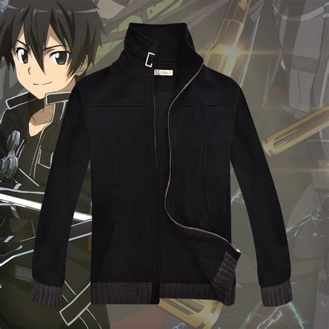 Sword Art Online 2 Kirito Cosplay Costume Black Casual Wear Coat Jacket X001-in Anime Costumes ...