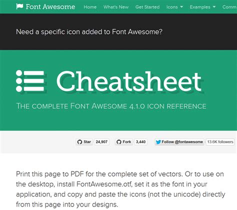 Font Awesome Cheat Sheet Pdf Download