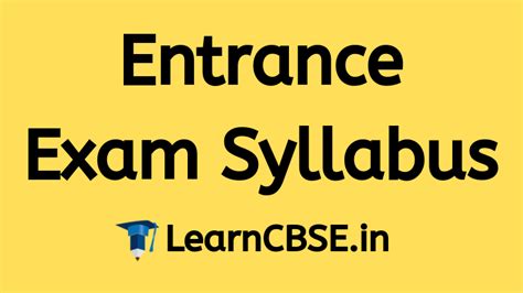 Entrance Exams Syllabus in India | All Entrance Test Syllabus