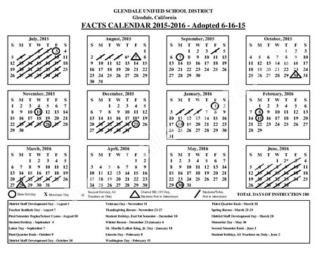 Glendale Unified School District Calendars – Glendale, CA