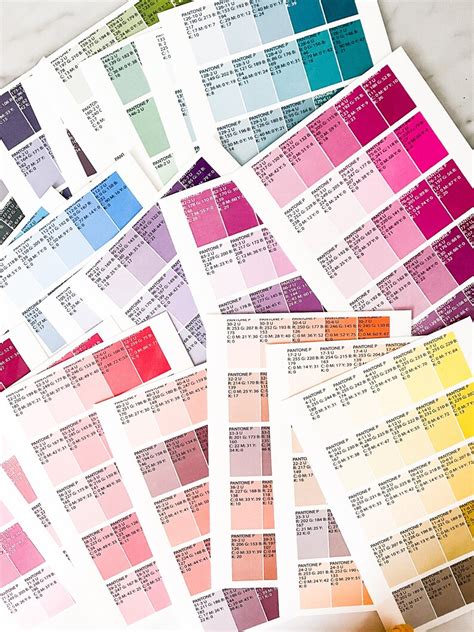 CMYK Printable Color Chart Palette for Color Matching CMYK - Etsy